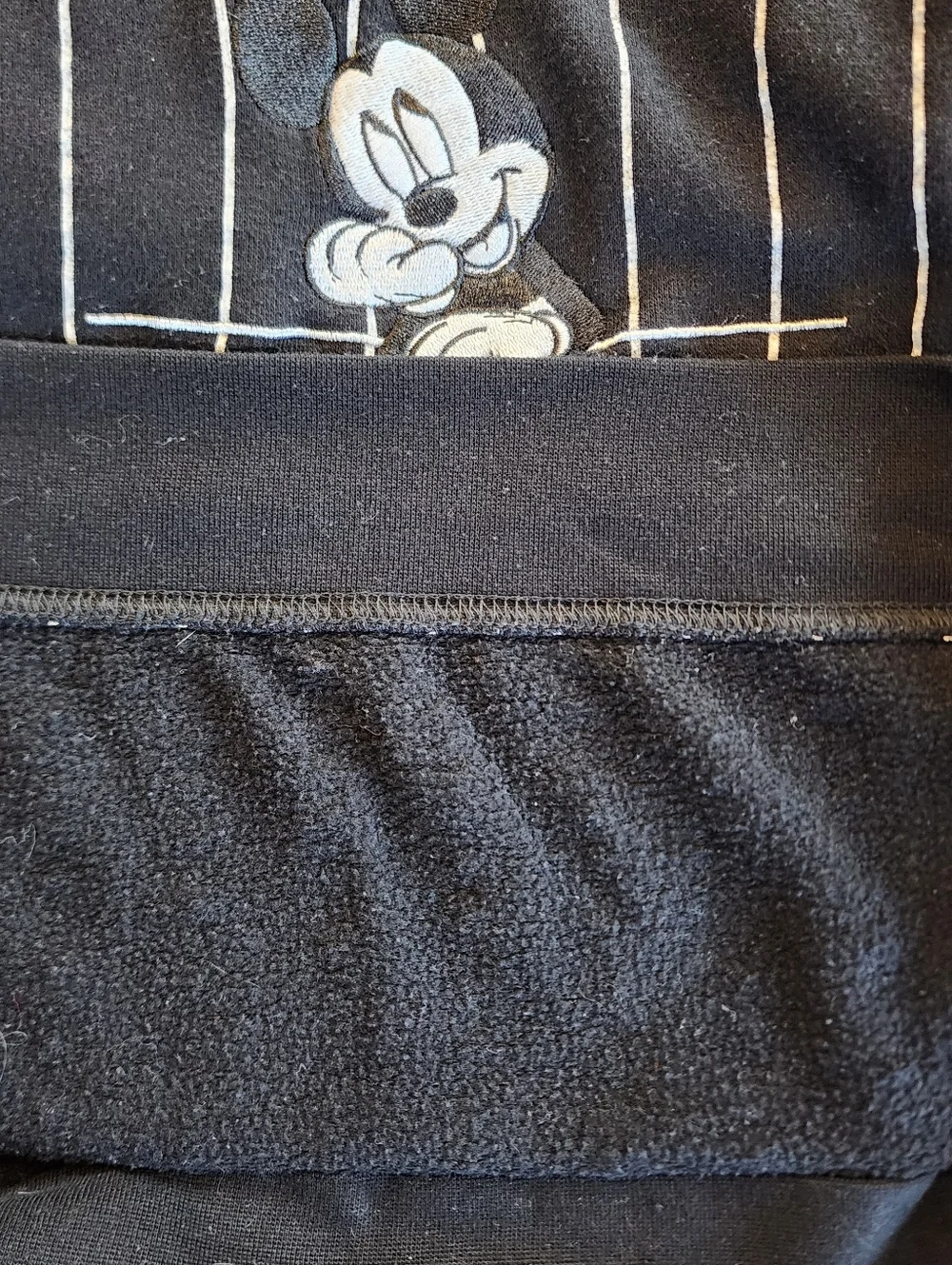 Mickey Embroidered Black Pinstripe Sweatshirt - Picture 12 of 12